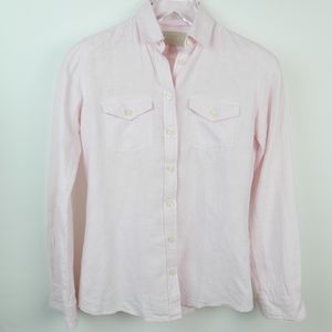 BANANA REPUBLIC Pink Linen Button Down
